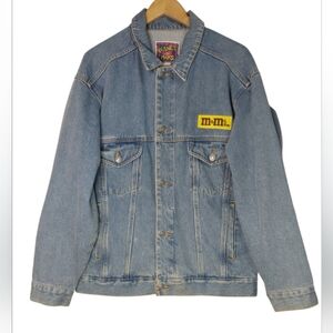 Vintage 1998 M&M'S Blue Denim Jacket with Yellow Patch